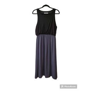 Ann Taylor Maxi Dress Black Gray Size Petite Large